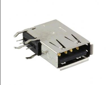 0482040001 USB – A USB 2.0 lizdo jungtis, 4 padėtis per skylę, stačiu kampu KLS1-191C
